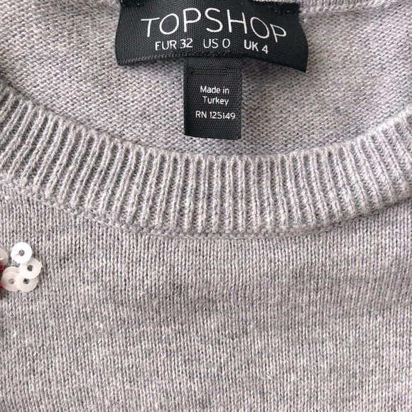 Topshop Christmas Sequin Penguin Sweater Size 0 - Picture 4 of 4